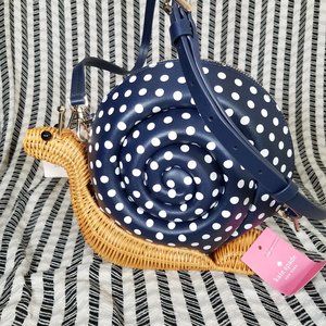 Kate Spade Scarlett Snail Wicker Crossbody Blue